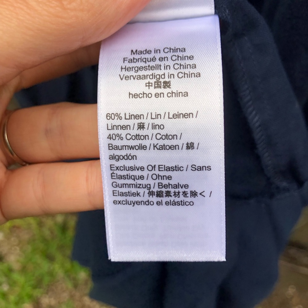 J. Crew Smocked Beach Dress Size M Navy Linen Cotton Blend Sleeveless Midi - Picture 8 of 15